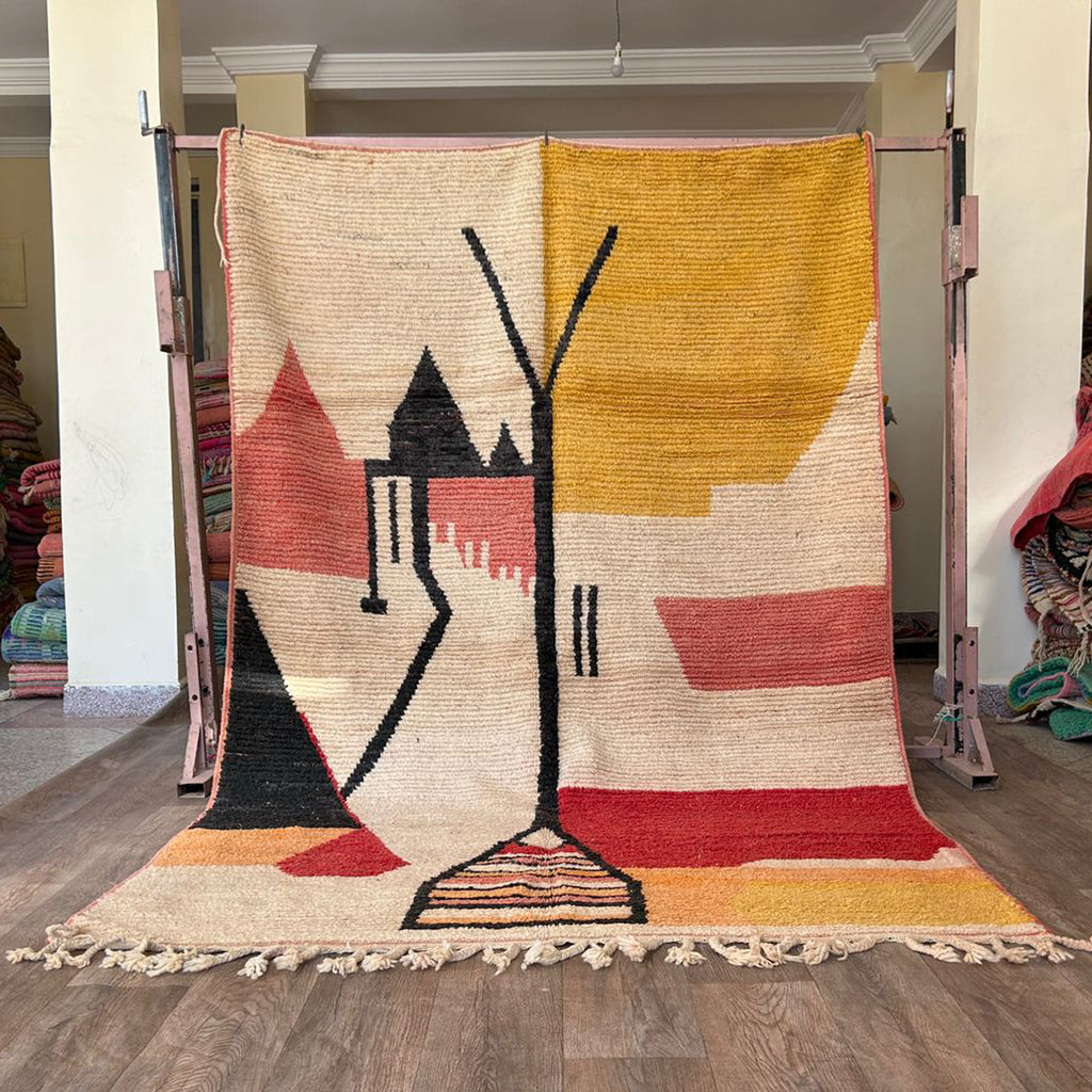 Handmade Rug.large Moroccan Rug, Vibrant Boujaad Rug, Azilal rug, Bright Colored Rug, Abstract Carpet, Bohemian Rug, Tapis Marocain