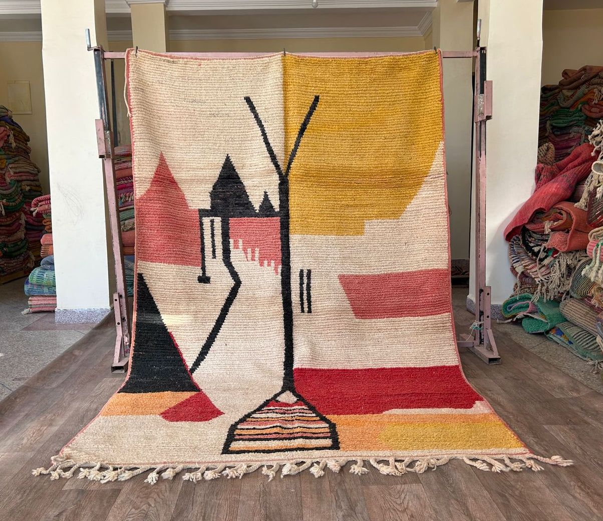 Handmade Rug.large Moroccan Rug, Vibrant Boujaad Rug, Azilal rug, Bright Colored Rug, Abstract Carpet, Bohemian Rug, Tapis Marocain