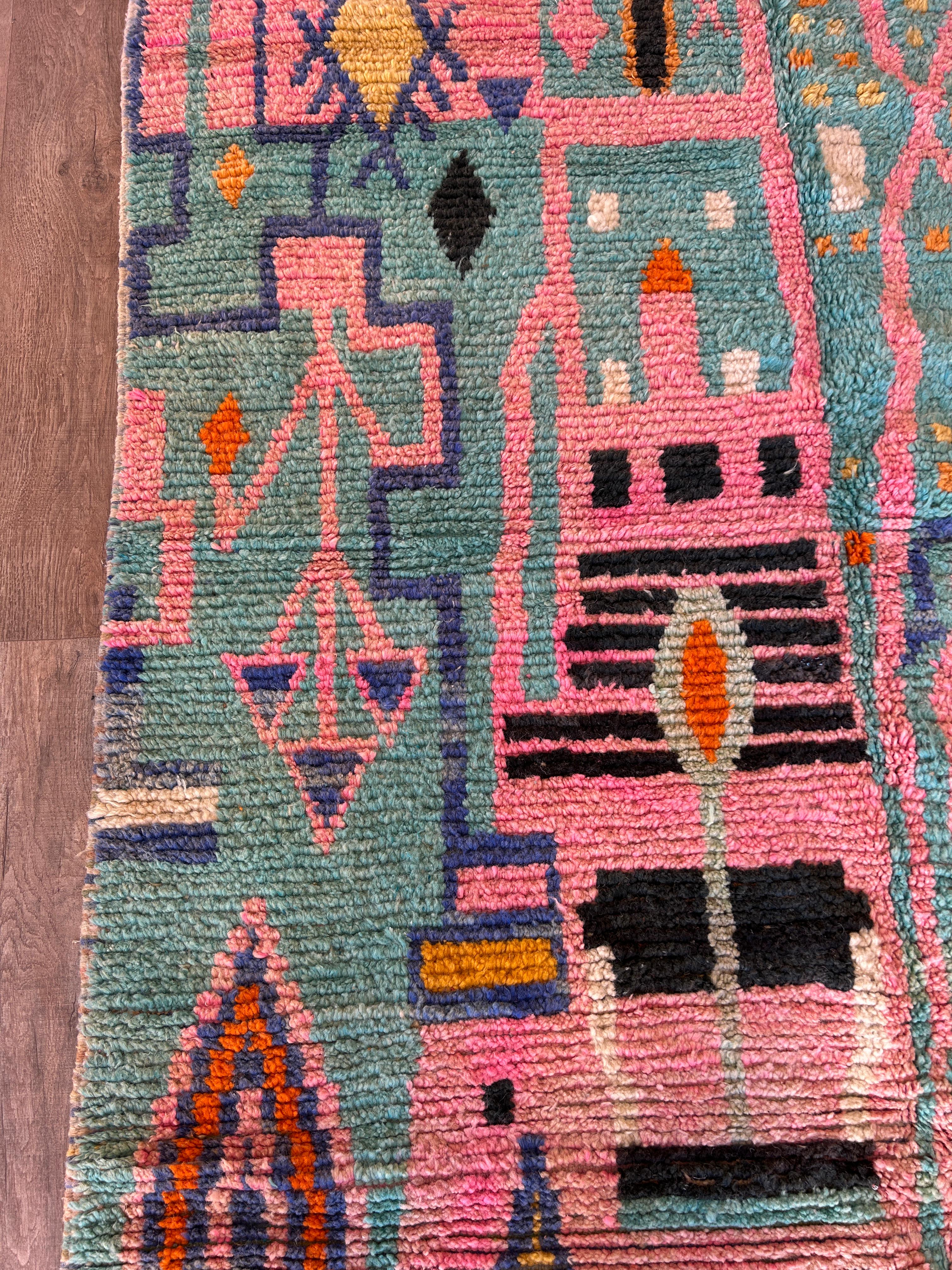 Handmade Moroccan Wool Rug .Kitchen Runner Rug,Gorgeous Beni Ourain Rug,Custom Moroccan Rug.