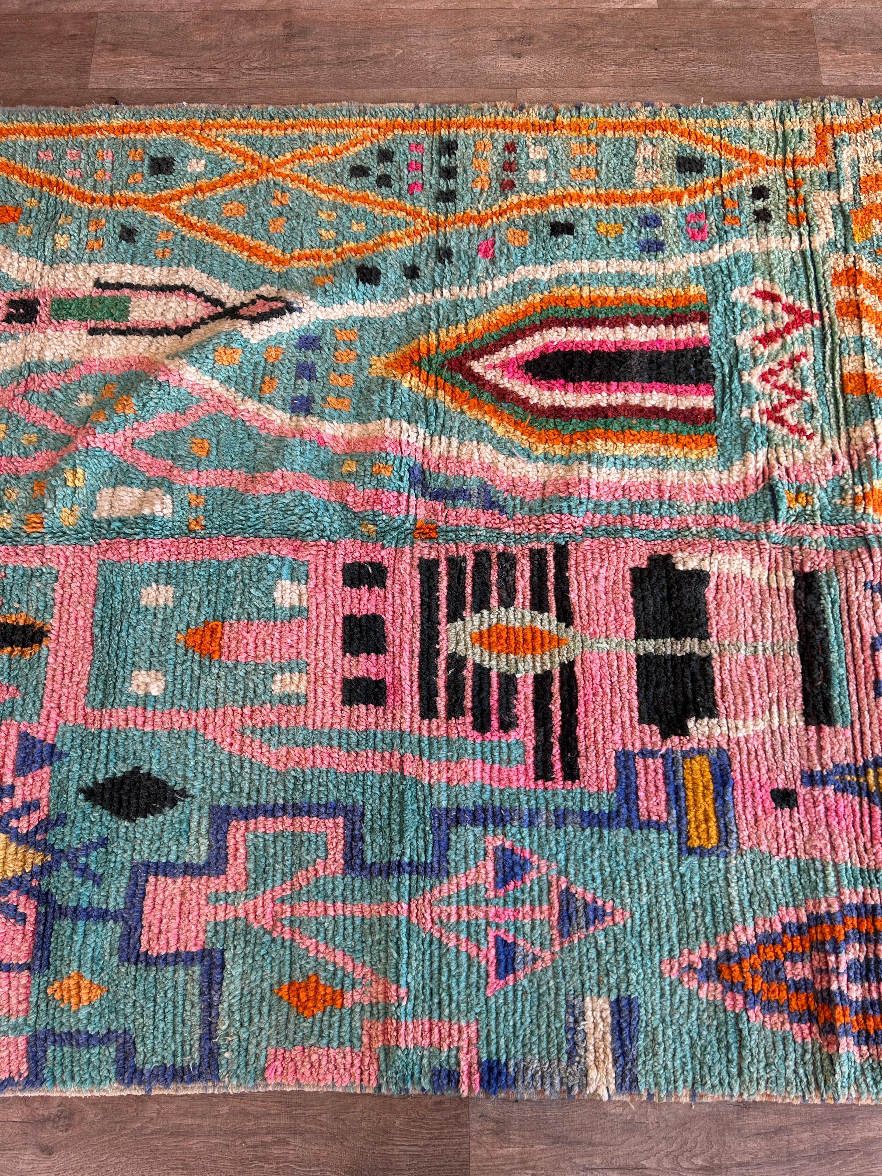 Handmade Moroccan Wool Rug .Kitchen Runner Rug,Gorgeous Beni Ourain Rug,Custom Moroccan Rug.