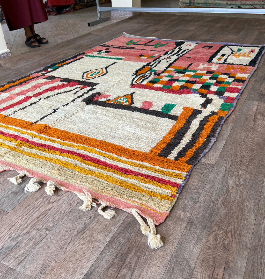 Handmade Moroccan Wool Rug .Kitchen Runner Rug,Gorgeous Beni Ourain Rug,Custom Moroccan Rug,Tribal berber Rug