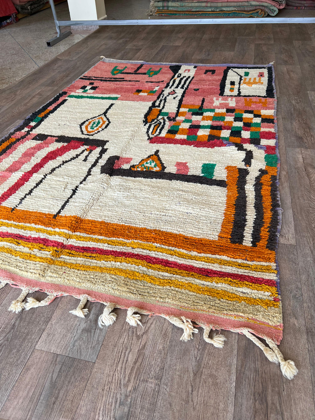 Handmade Moroccan Wool Rug .Kitchen Runner Rug,Gorgeous Beni Ourain Rug,Custom Moroccan Rug,Tribal berber Rug