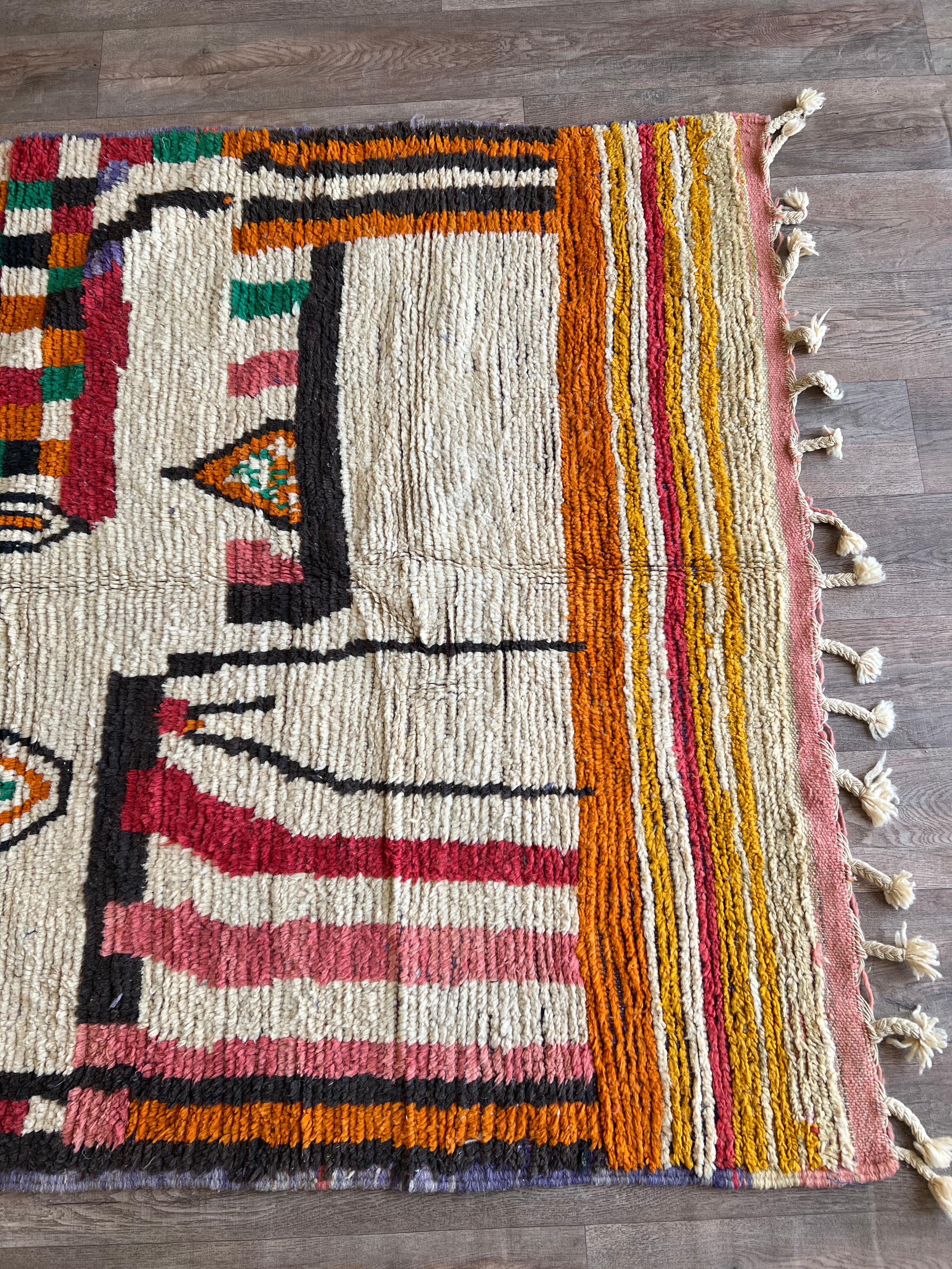 Handmade Moroccan Wool Rug .Kitchen Runner Rug,Gorgeous Beni Ourain Rug,Custom Moroccan Rug,Tribal berber Rug