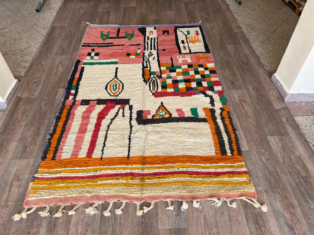 Handmade Moroccan Wool Rug .Kitchen Runner Rug,Gorgeous Beni Ourain Rug,Custom Moroccan Rug,Tribal berber Rug