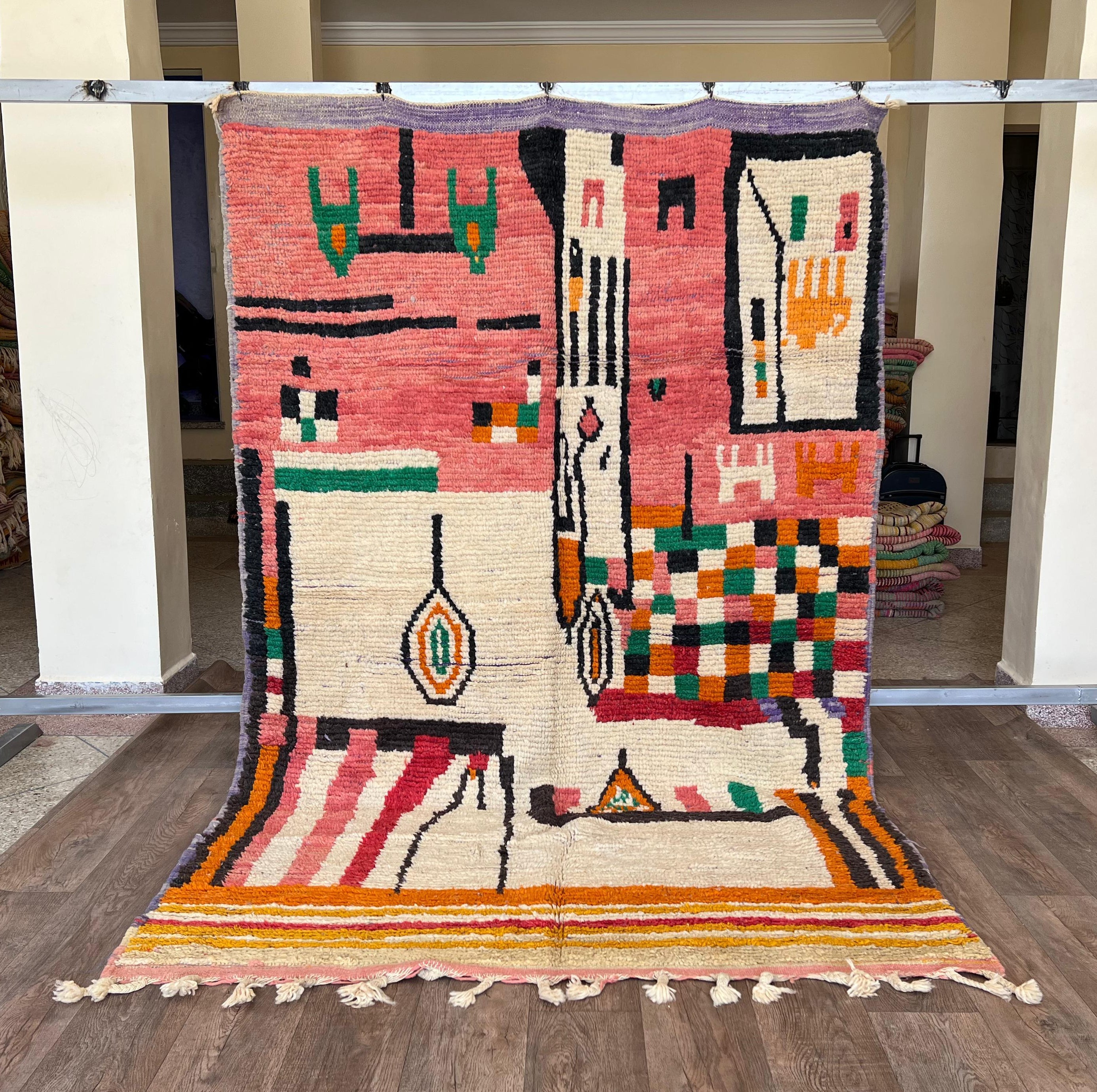 Handmade Moroccan Wool Rug .Kitchen Runner Rug,Gorgeous Beni Ourain Rug,Custom Moroccan Rug,Tribal berber Rug