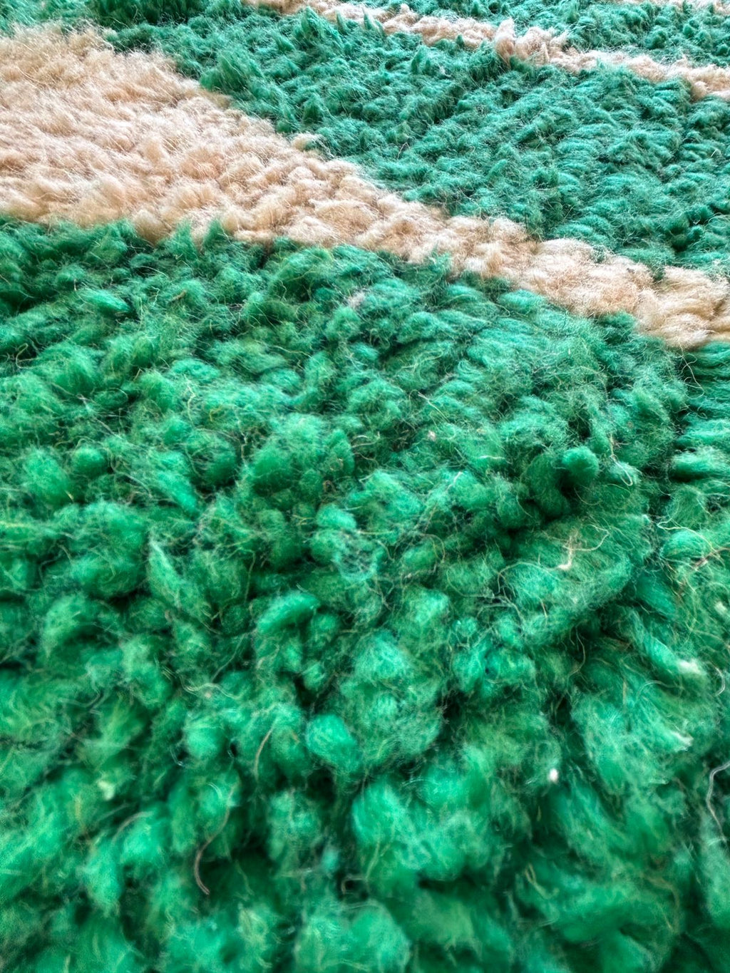 Handmade Moroccan Berber Wool Area Rug- Abstract Green Design with Pink and Black Accents-Boujaad Rug - Large Custom Rug-Tribal Berber Rug