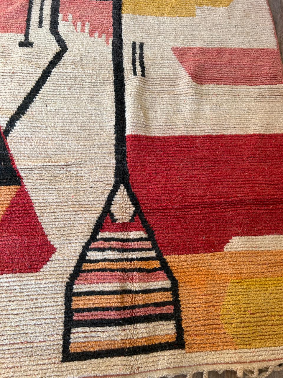 Handmade Rug.large Moroccan Rug, Vibrant Boujaad Rug, Azilal rug, Bright Colored Rug, Abstract Carpet, Bohemian Rug, Tapis Marocain